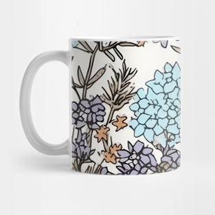 Blue Vervain Flower Pattern - Wildflower Illustration Mug